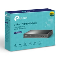 TP-Link TL-SF1009P 9-Port PoE+ Switch Metal Desktop 65W 8-Port TP-Link TL-SF1009P 9-Port PoE+ Switch Metal Desktop 65W 8-Port